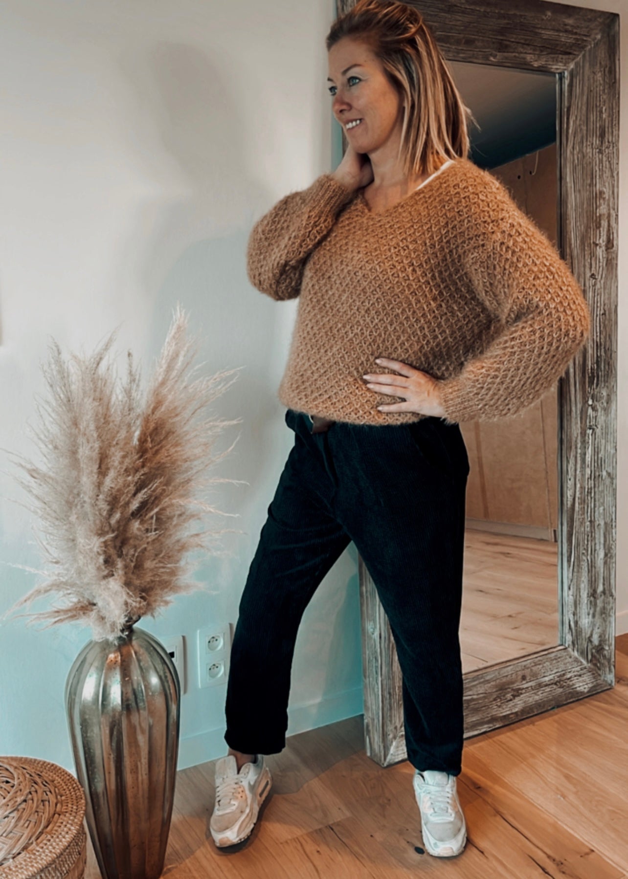 Corduroy zwarte broek