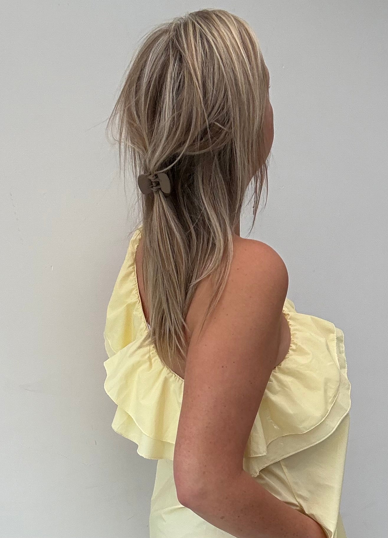 One shoulder jurk geel TU