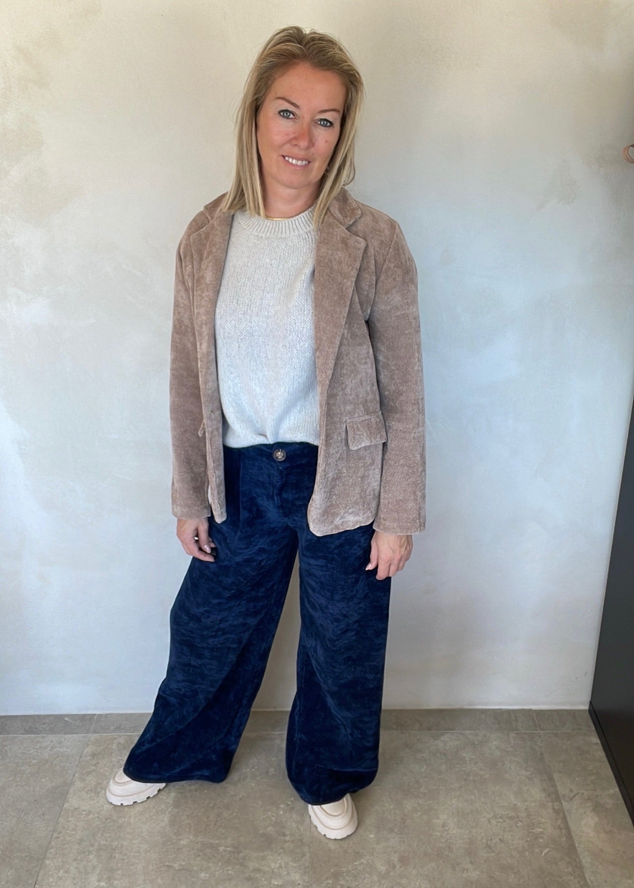 Iven Brown Blazer - Ribfluweel