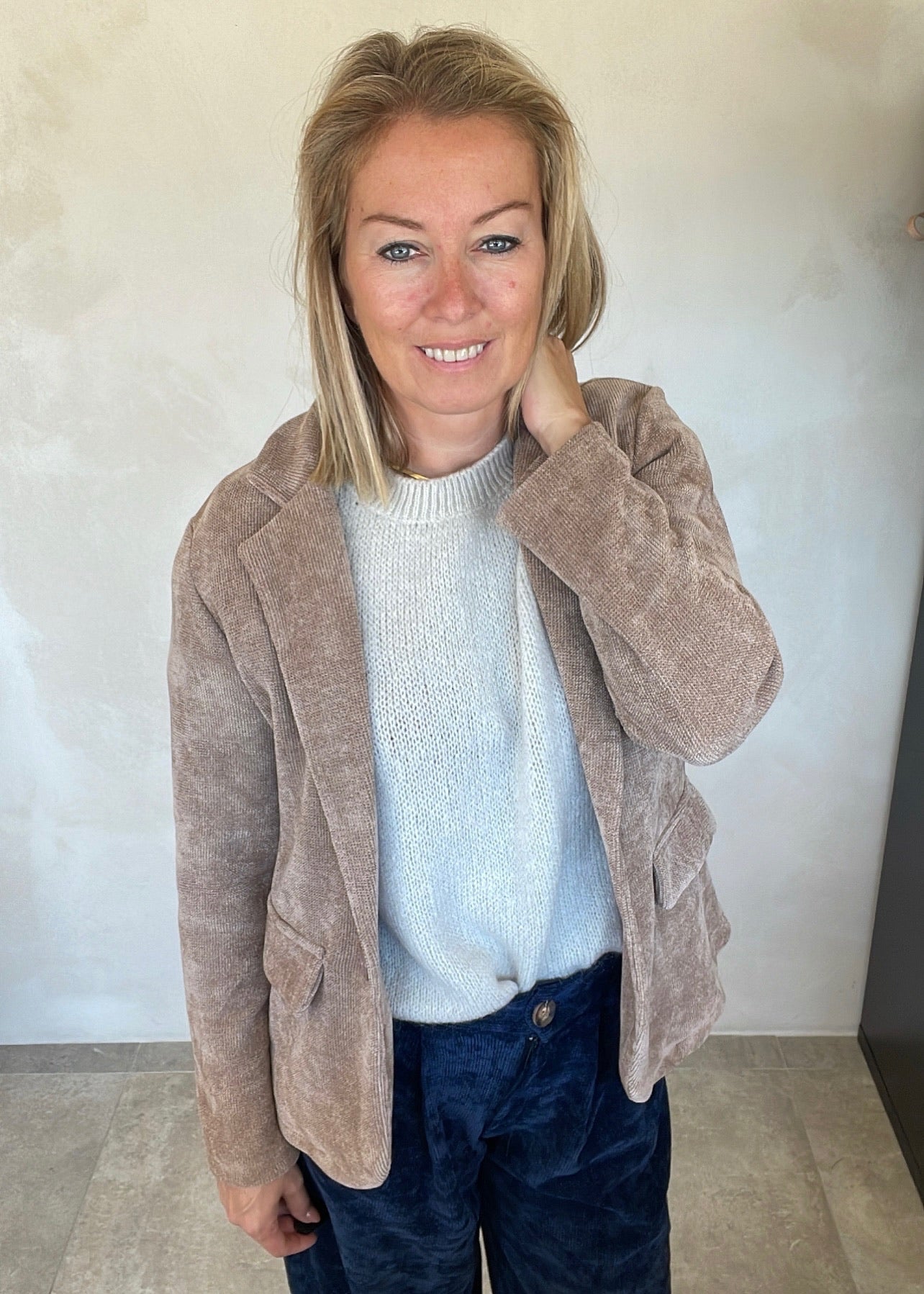Iven Brown Blazer - Ribfluweel