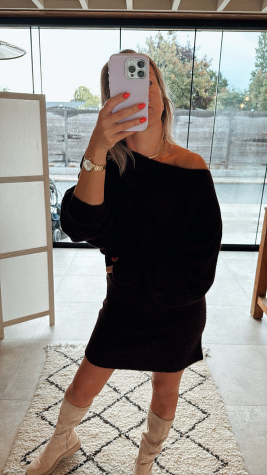 GRETCHEN BORDEAUX KNITTED DRESS