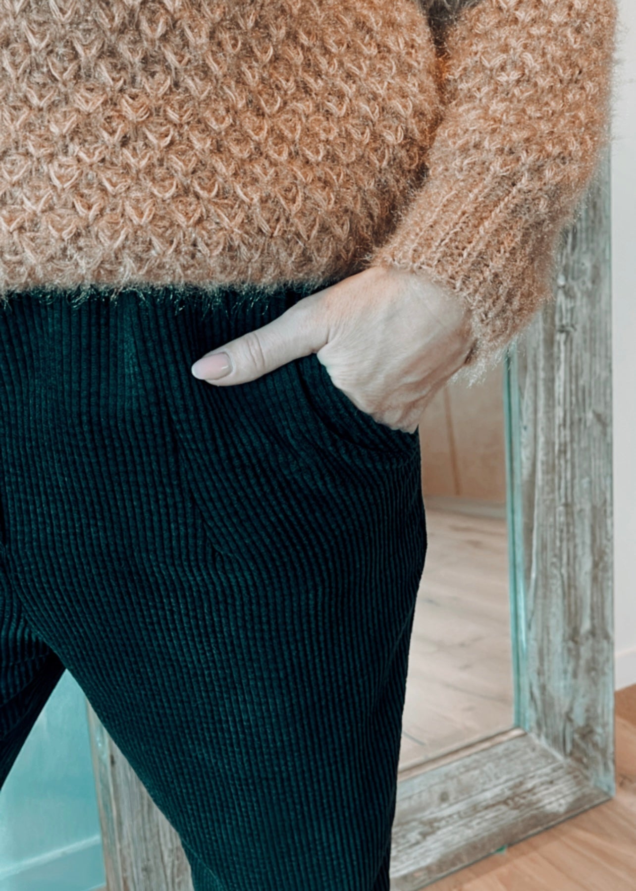 Corduroy zwarte broek