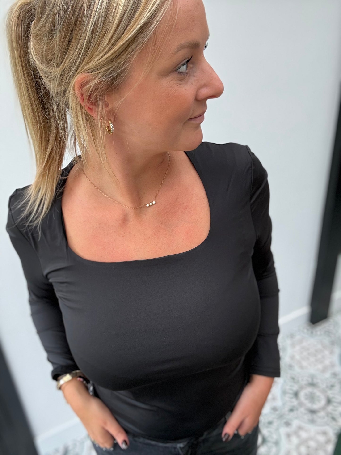Essential square neck top