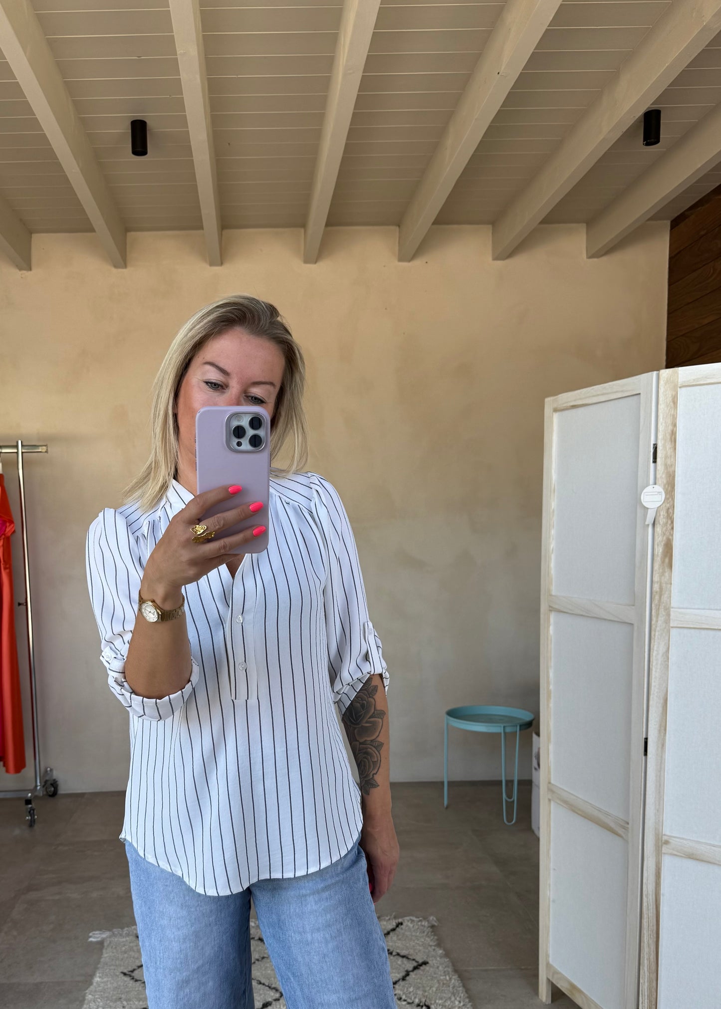 STRIPES WHITE BLOUSJE
