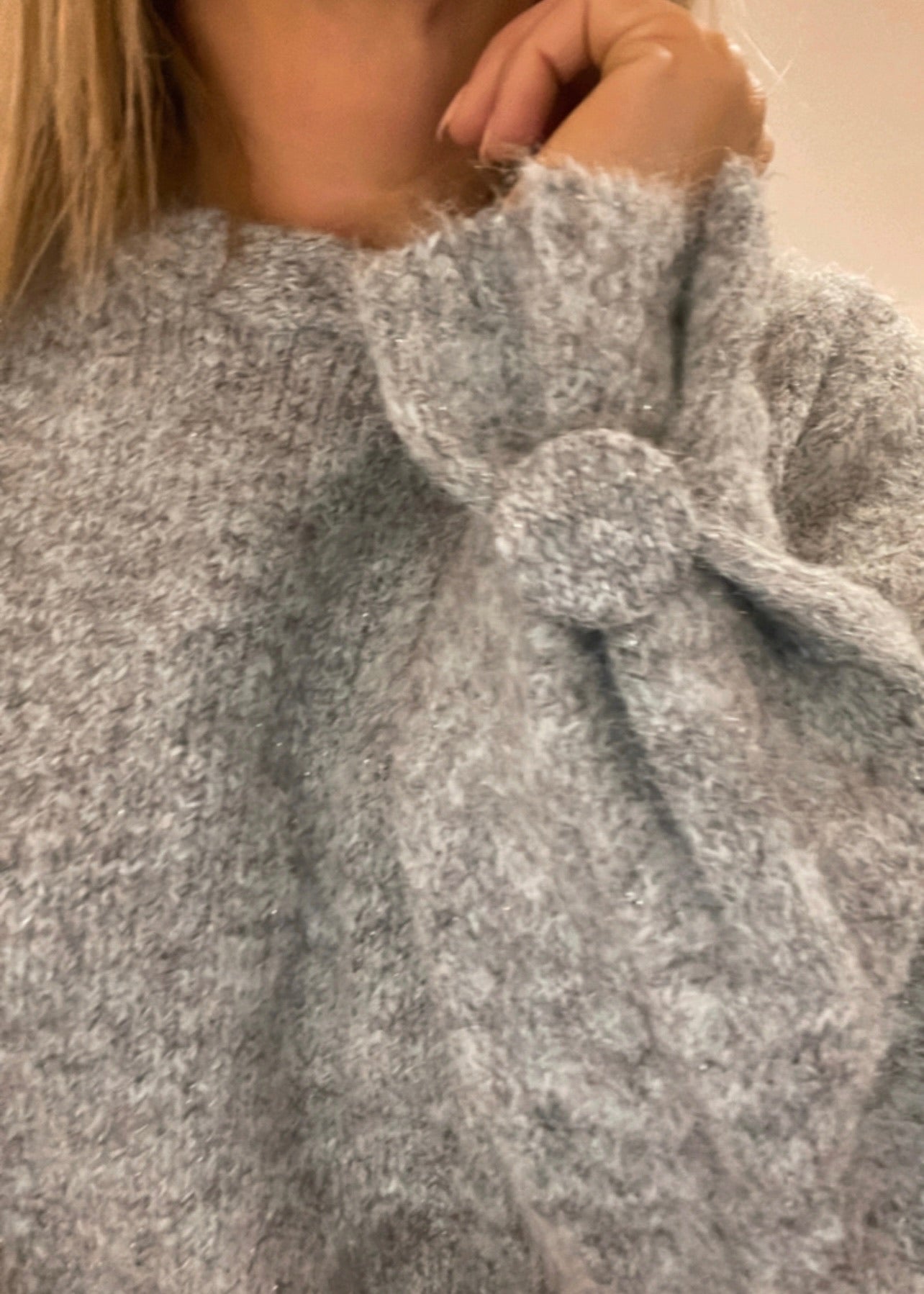 Grey Sweater botton