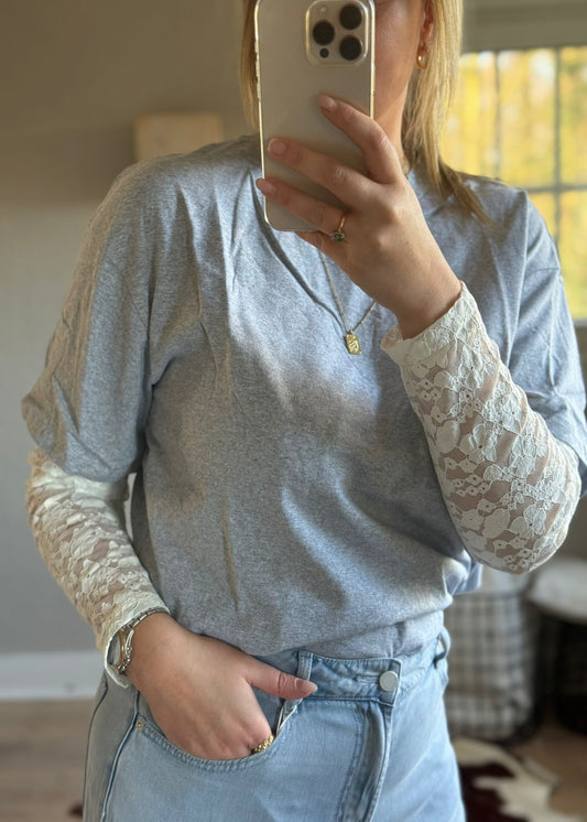 T-shirt met kant wit