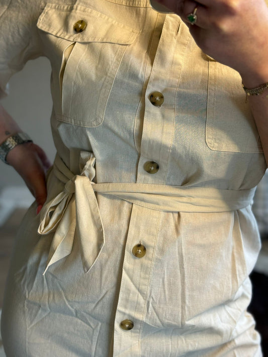 Lang kleed beige