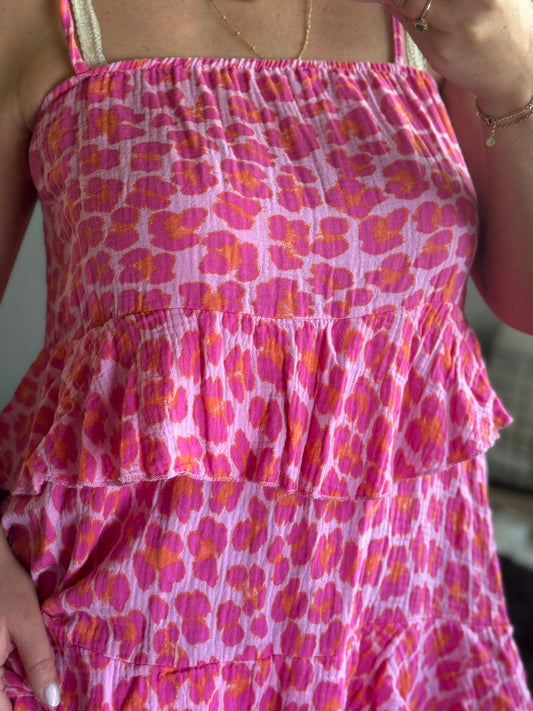 Leopard Tetra Dress – Pink