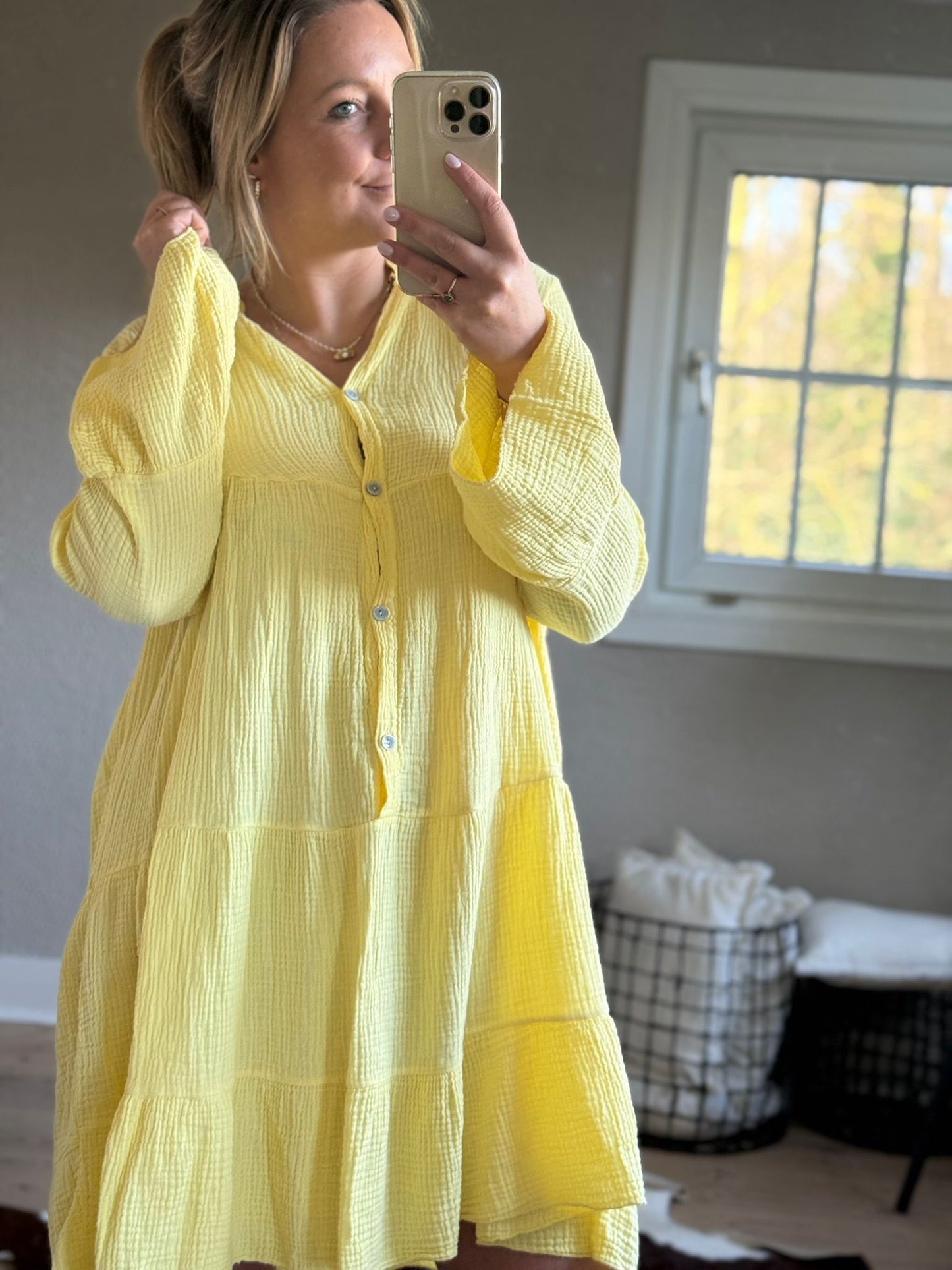 Ibiza Tetra Dress geel – Oversized