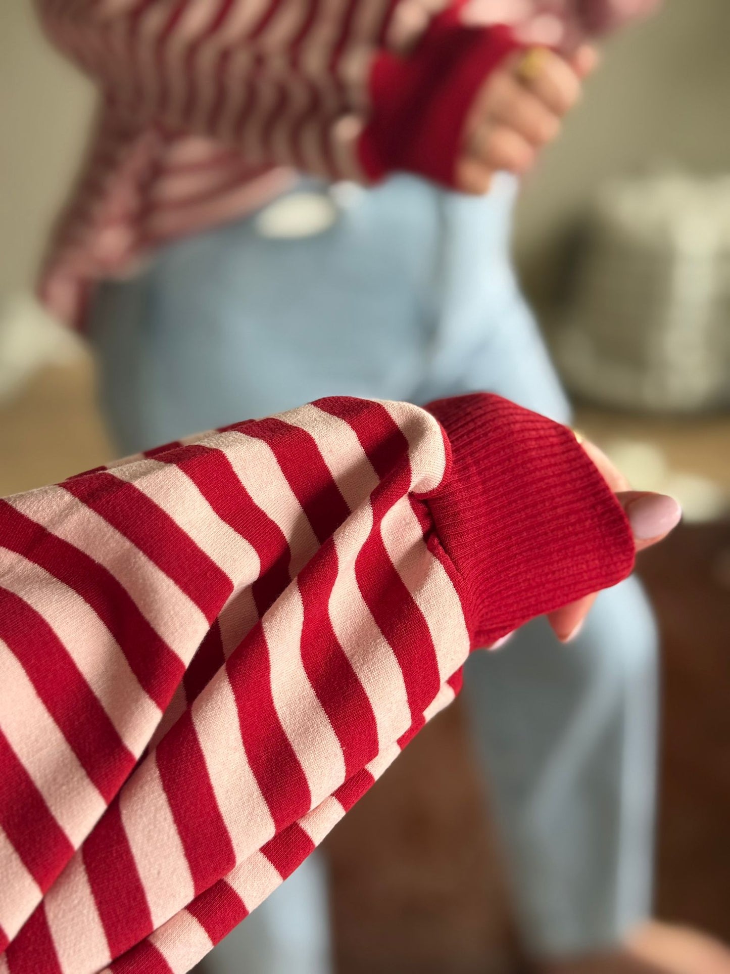 Trui rood/roze