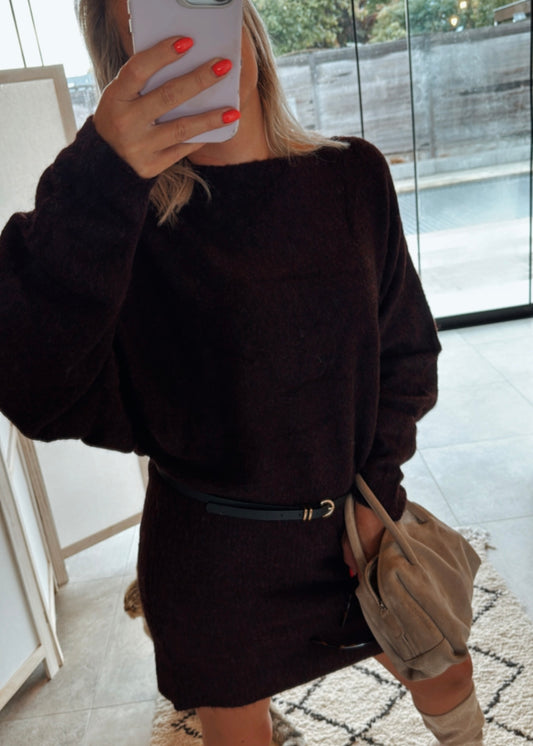 GRETCHEN BORDEAUX KNITTED DRESS