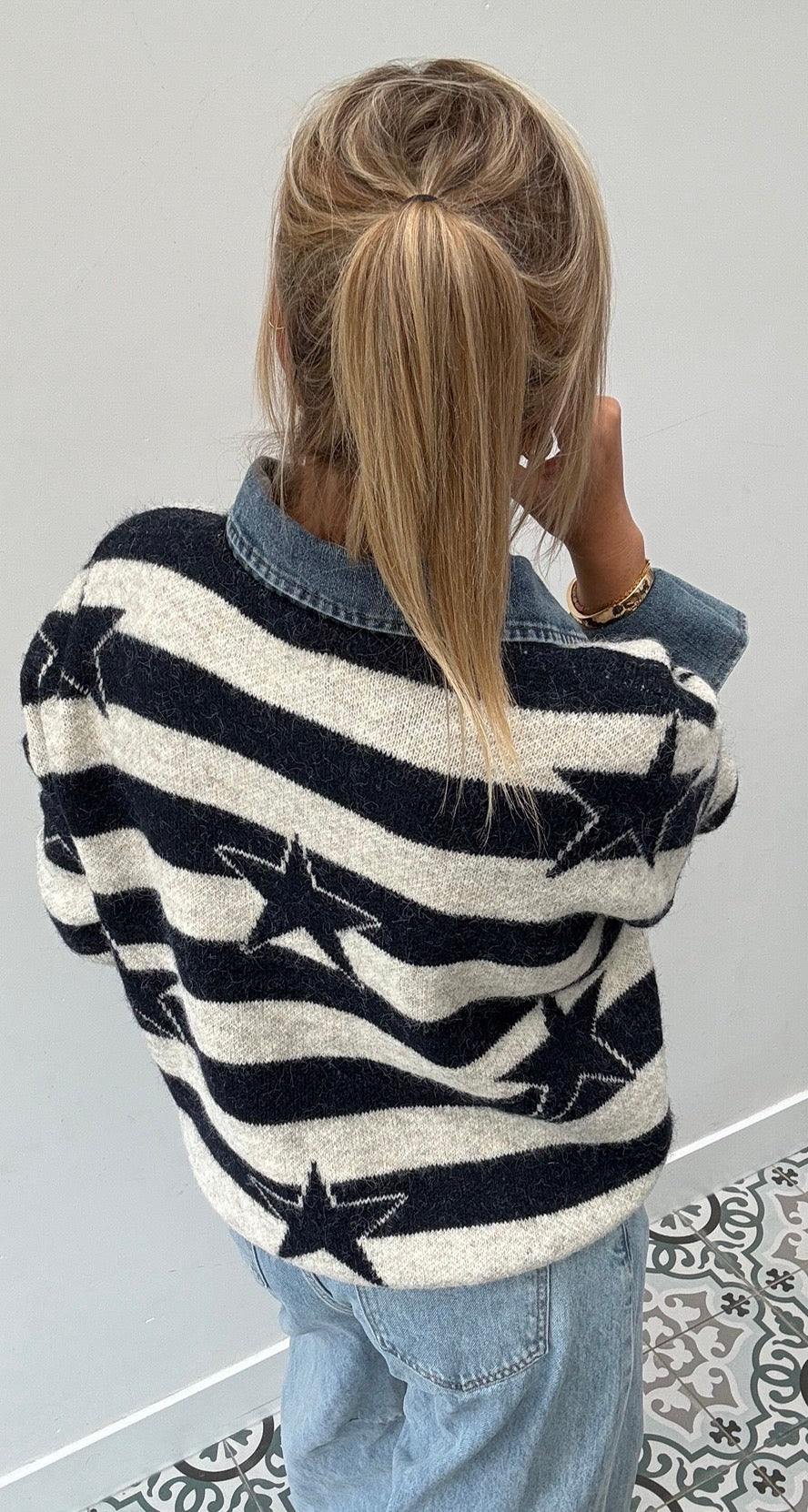 Star knit polo