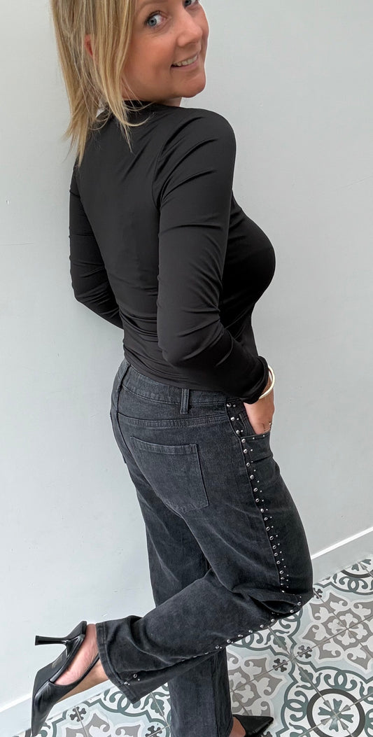 Stud straight jeans