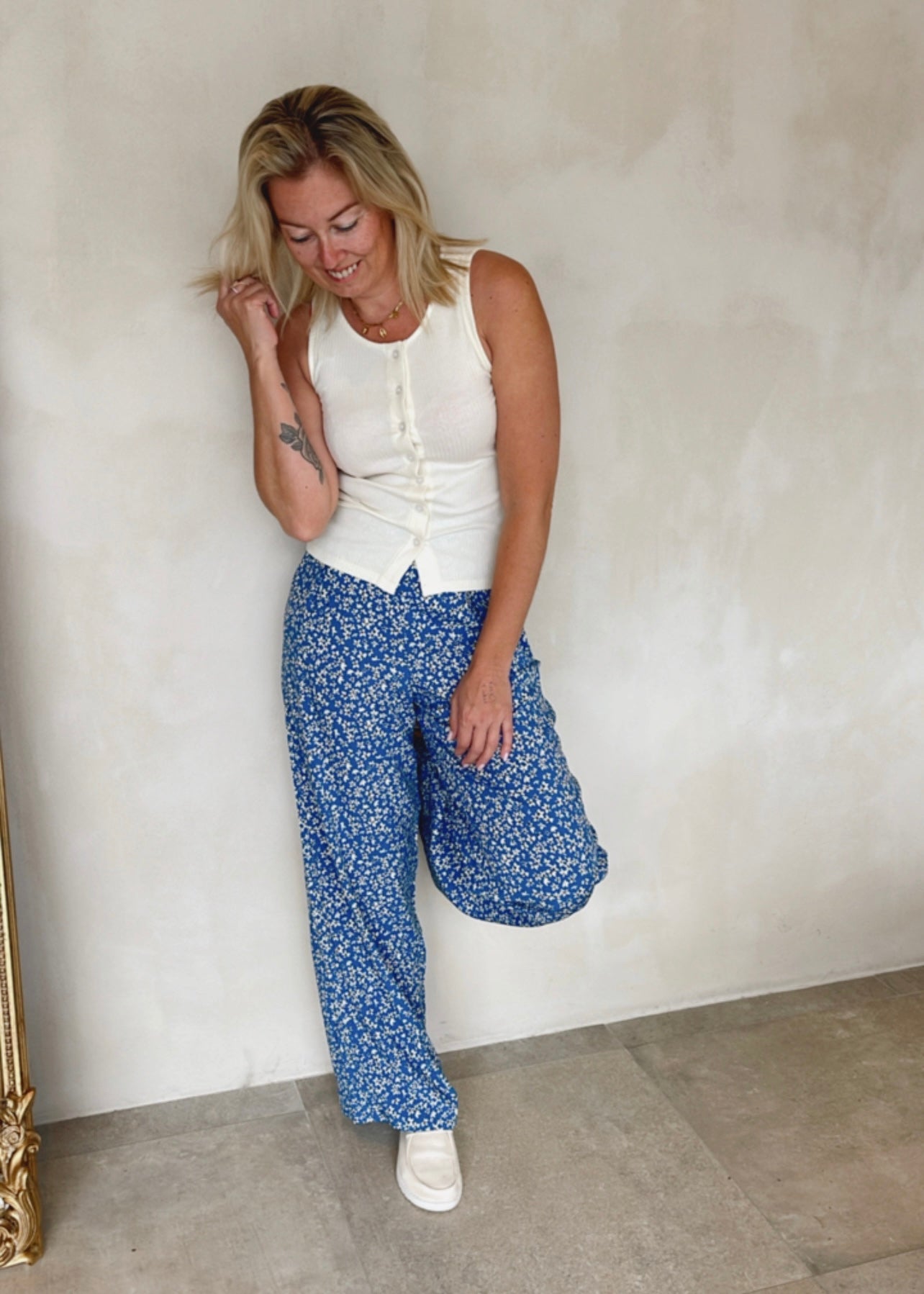 FLOWER PANTS BLUE