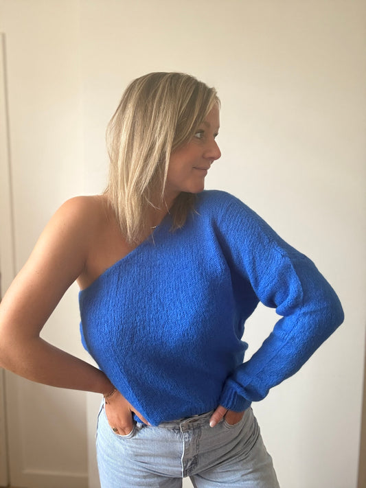 Off shoulder knit sweater TU