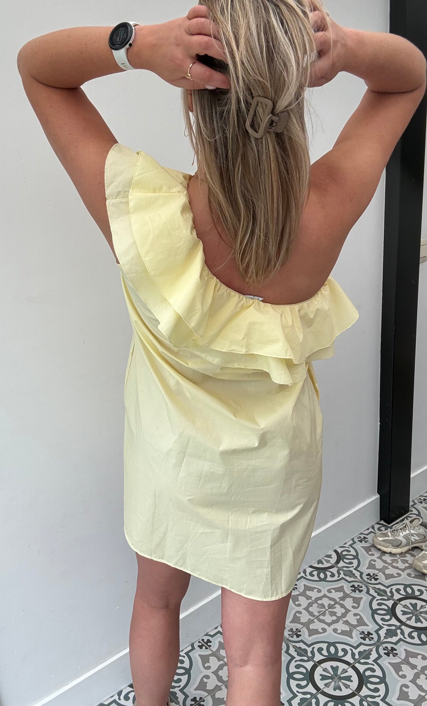 One shoulder jurk geel TU
