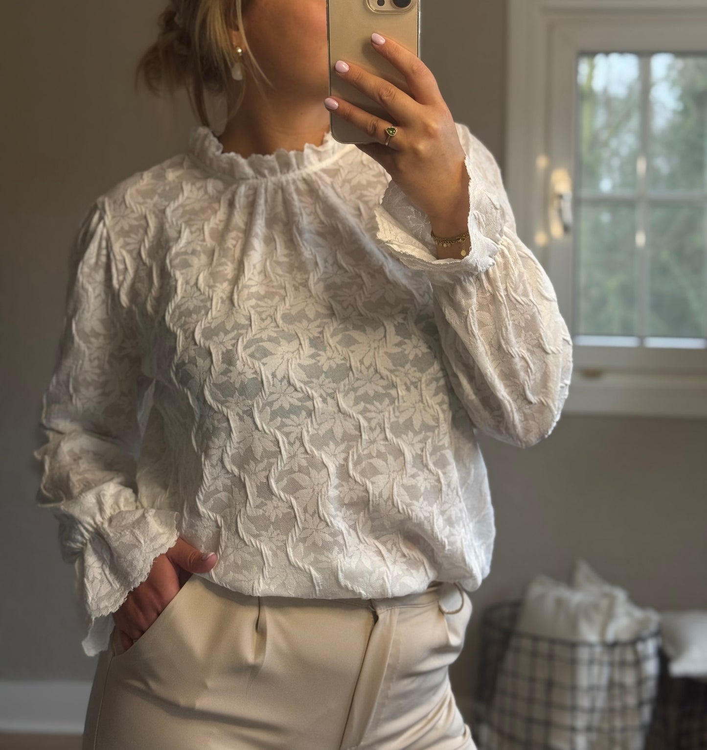 Romantisch witte blouse