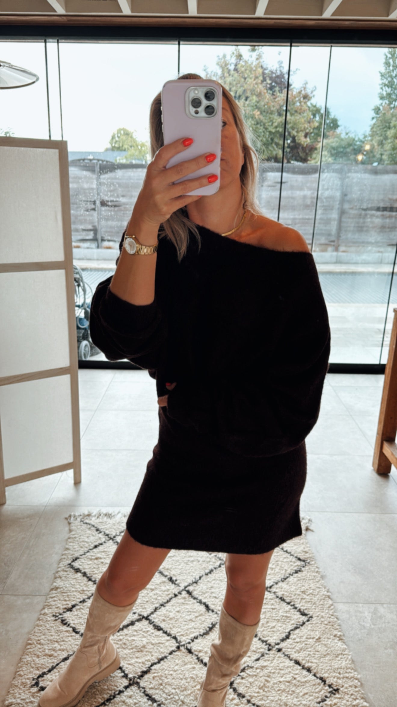 GRETCHEN BORDEAUX KNITTED DRESS