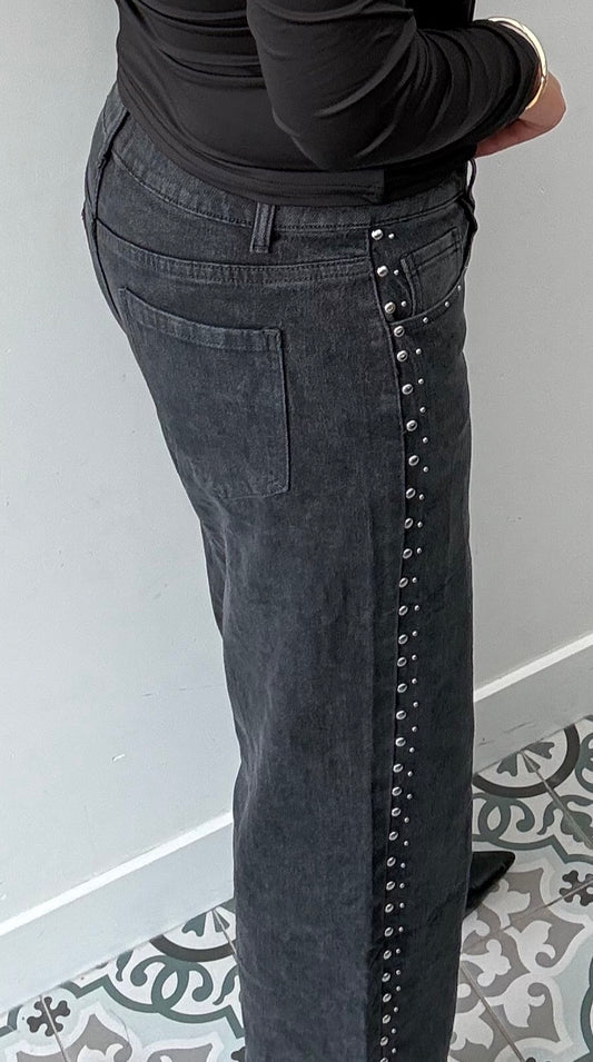 Stud straight jeans