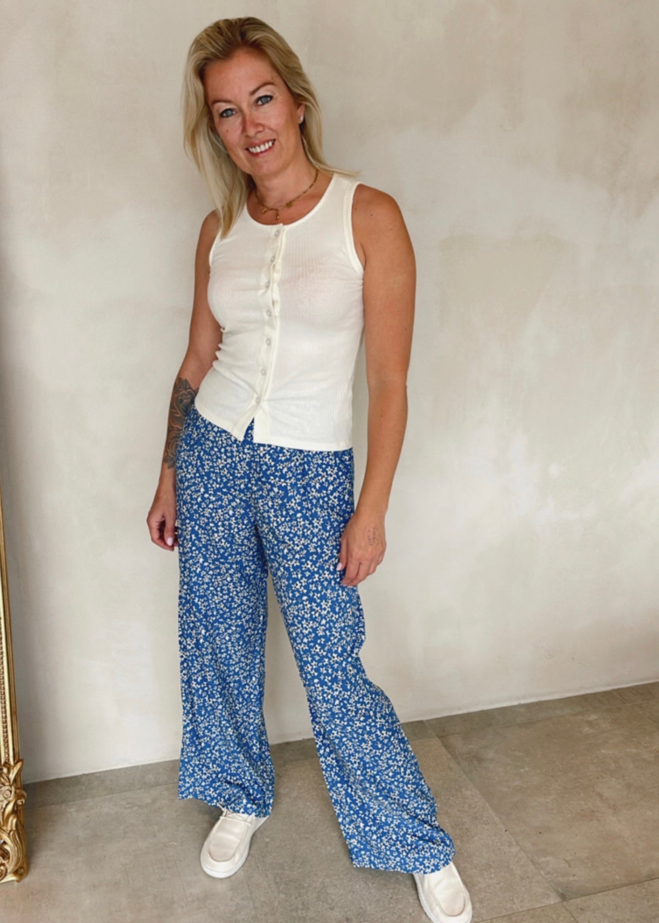 FLOWER PANTS BLUE