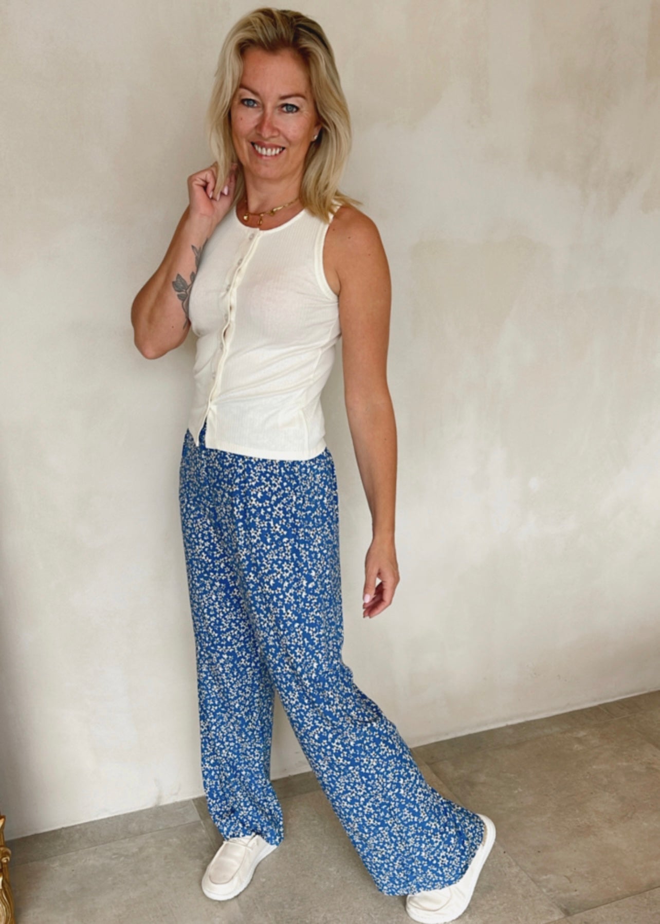 FLOWER PANTS BLUE