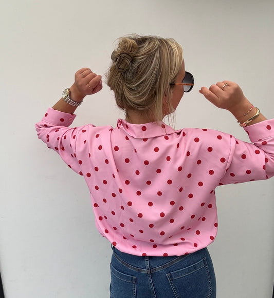 Roze polkadot jasje TU