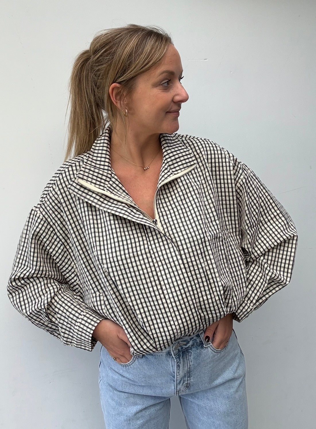 Oversized jacket donkerblauw