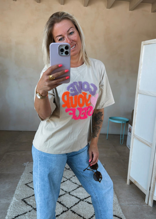 T-SHIRT BEIGE LOVE