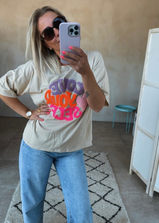 T-SHIRT BEIGE LOVE