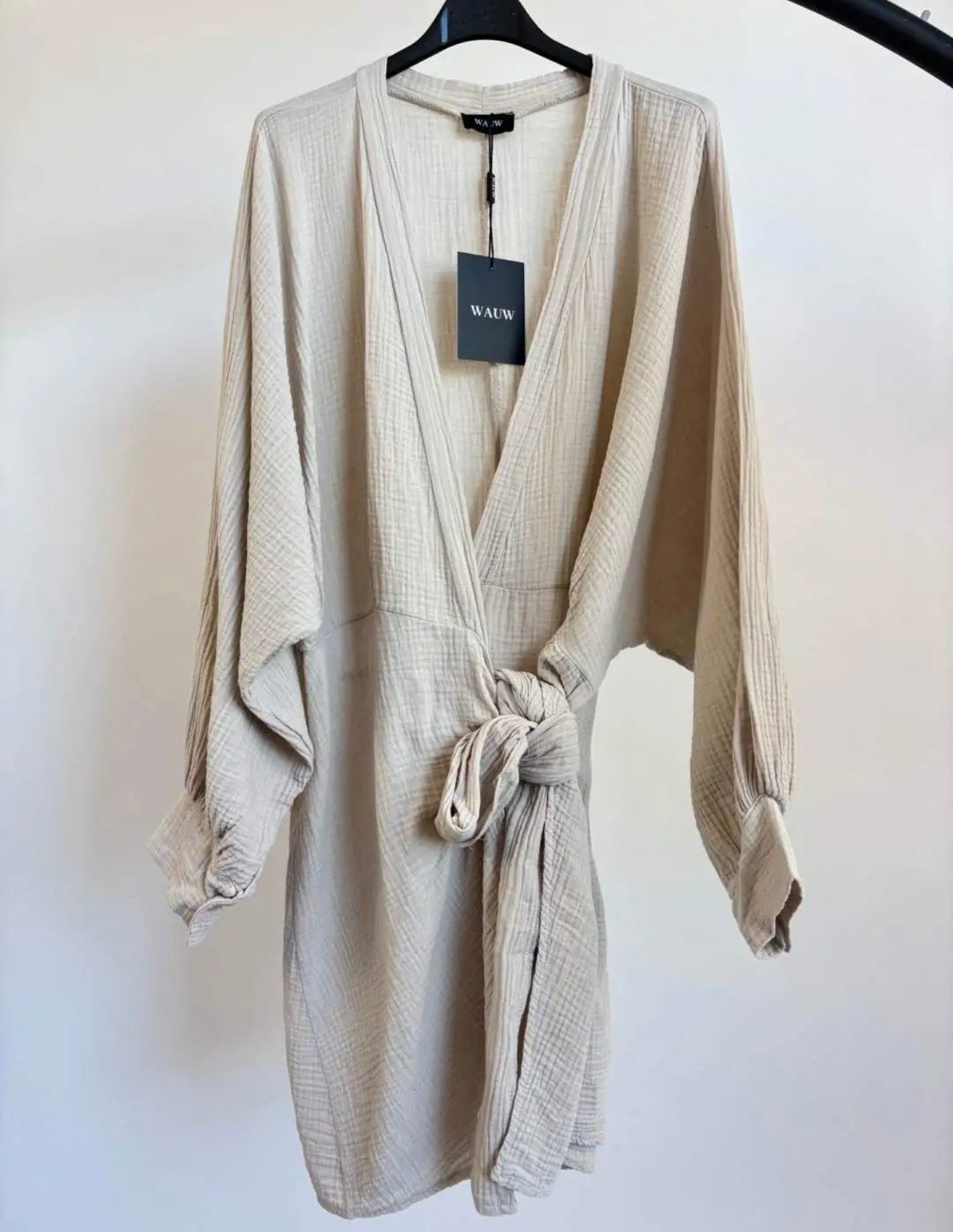 Beige Wrap Dress