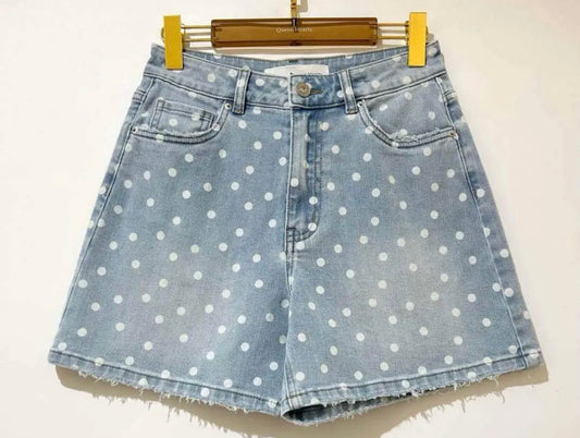 Denim Short Polka Dot