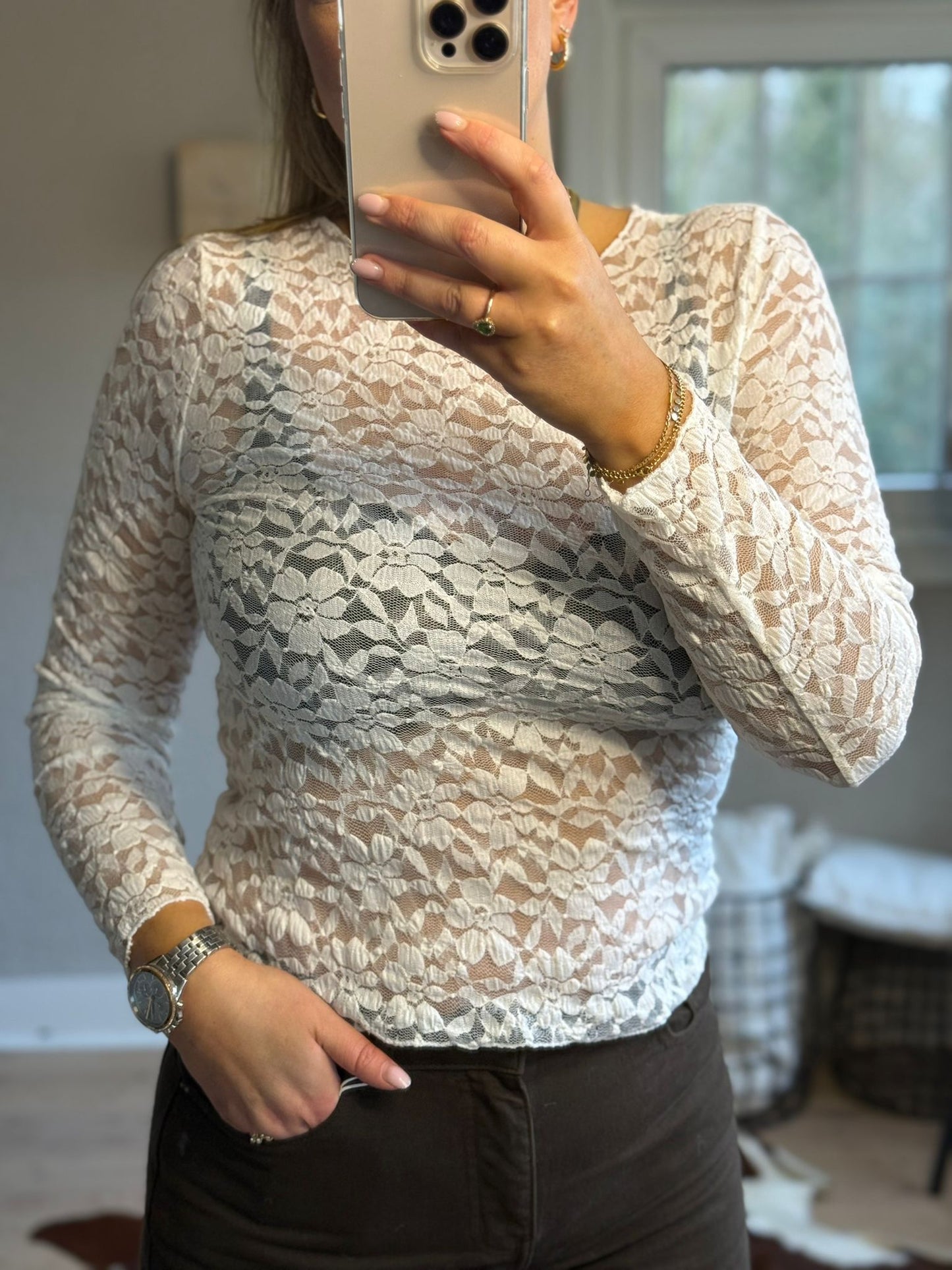 T-shirt kant lange mouwen