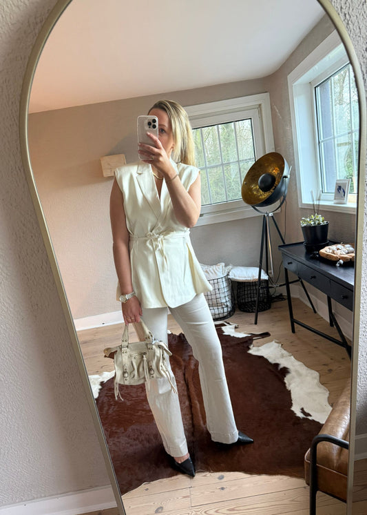 Gilet zonder mouwen cream