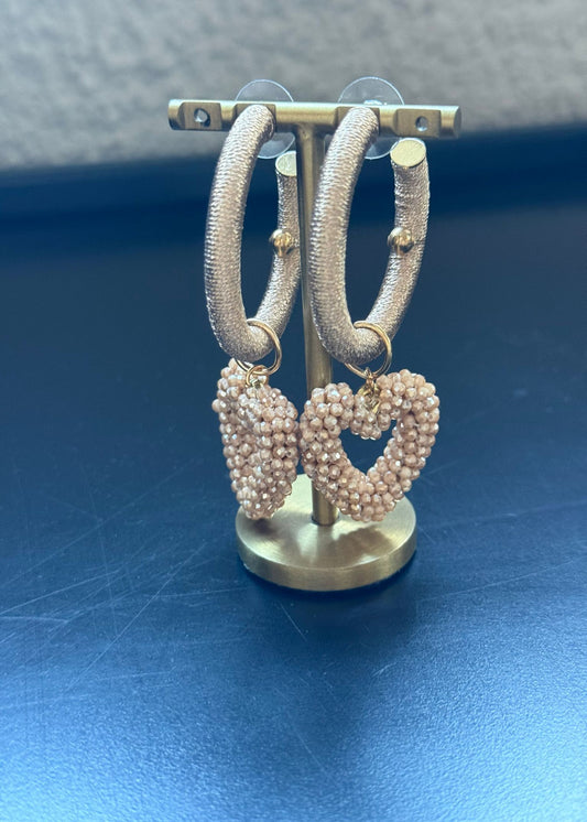 Oorbellen grote hoop hart