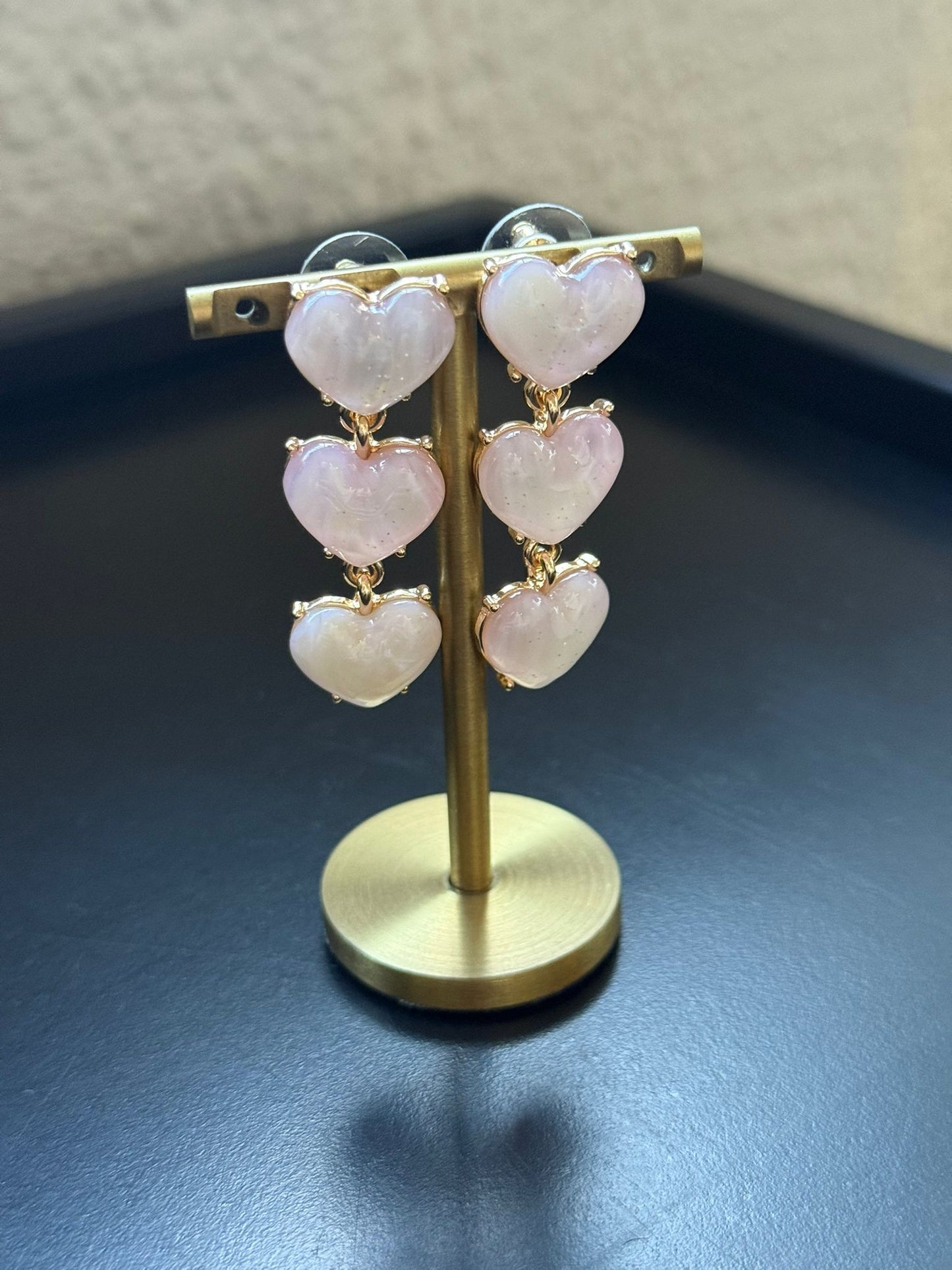 Oorbellen hartjes roze