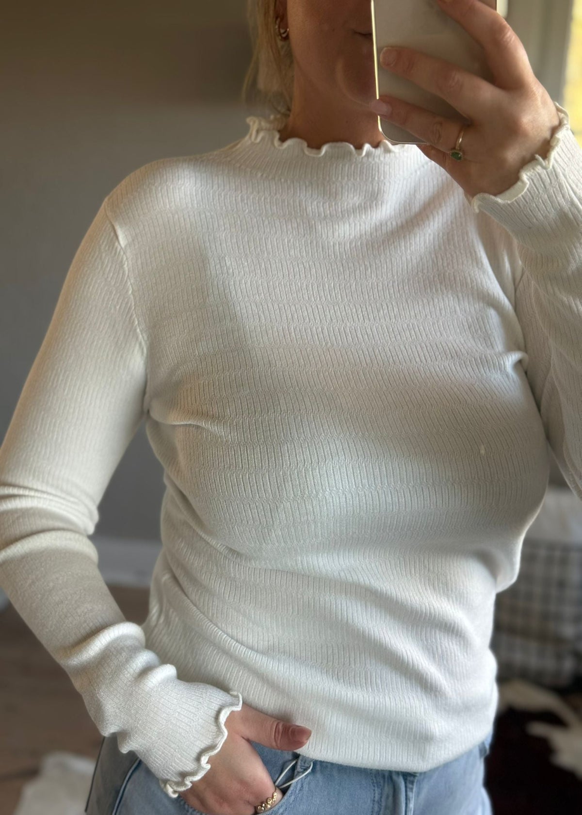 Lange mouw basic wit