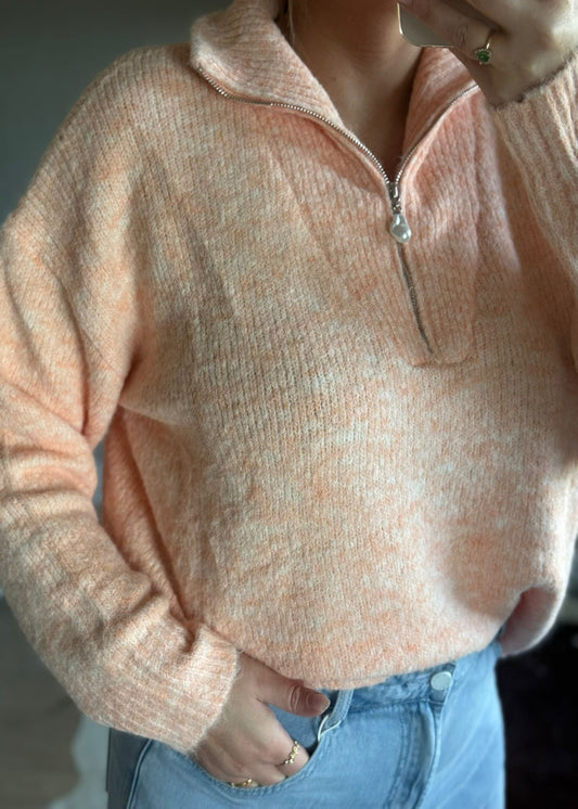 Trui oranje met parel TU