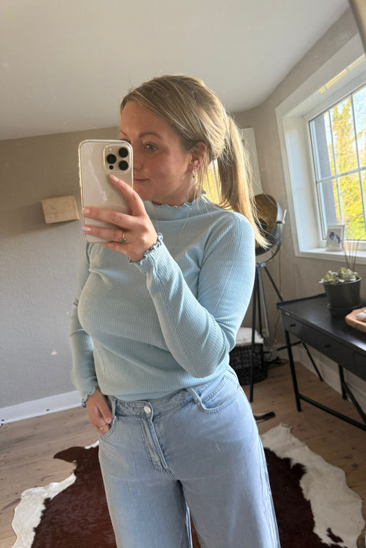 Lange mouw basic lichtblauw