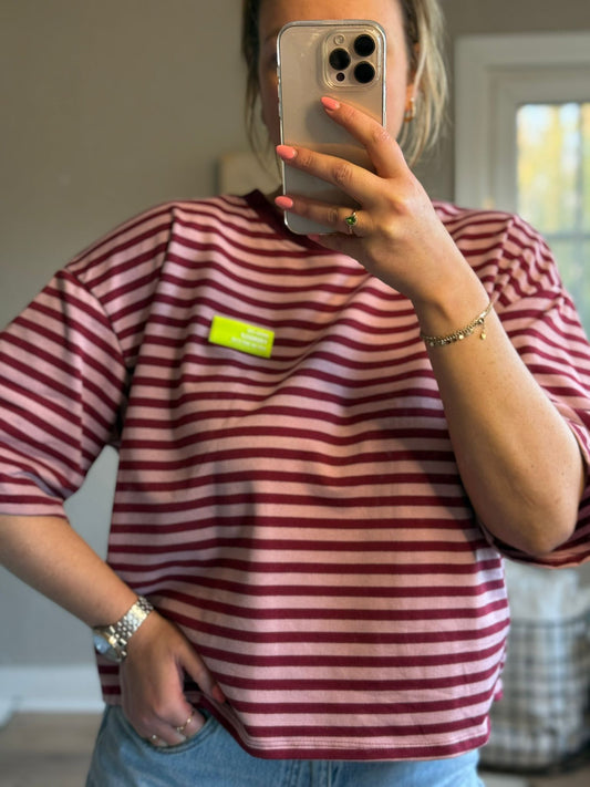 Tshirt bordeaux roze