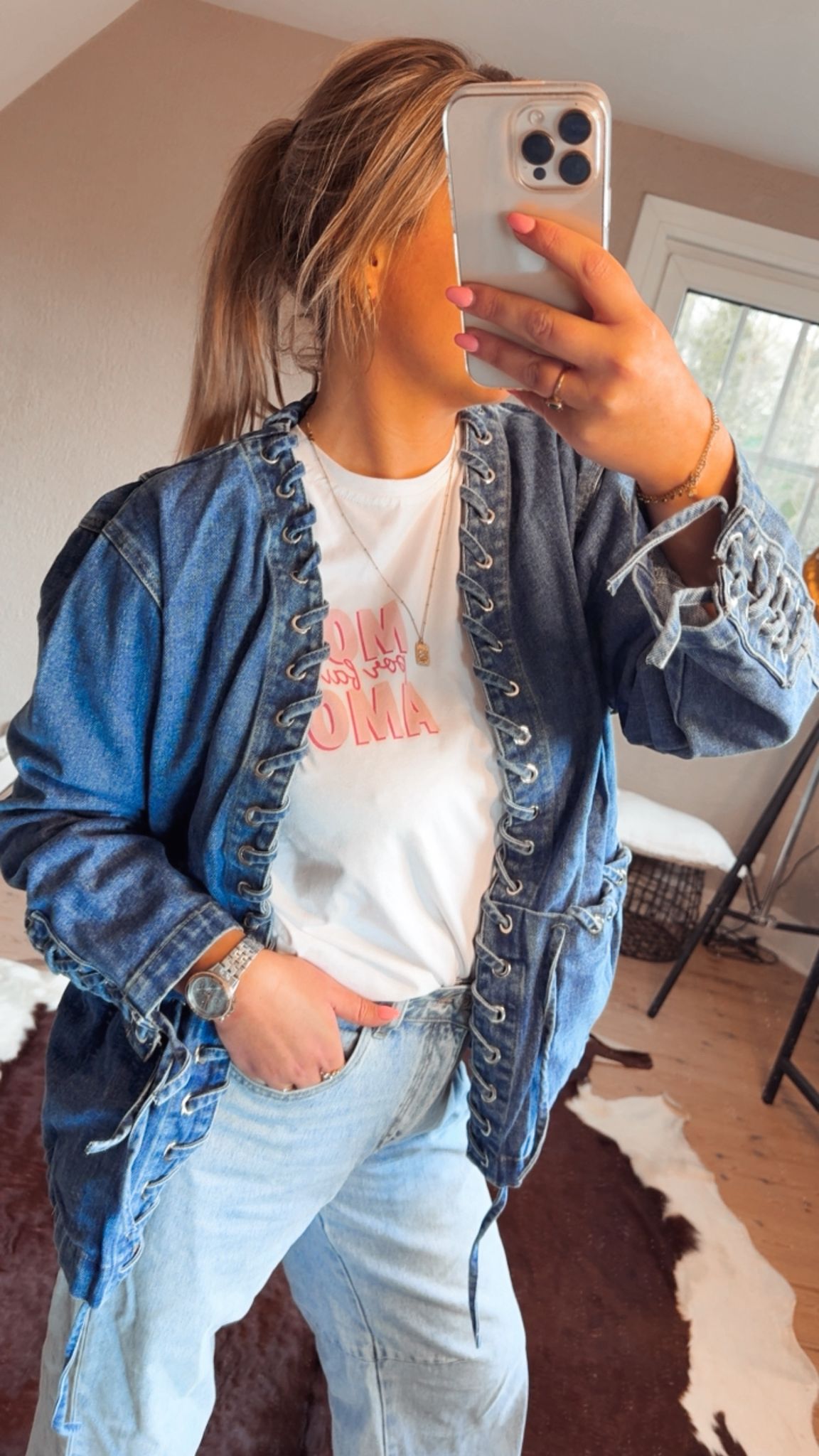 Oversized jeansvest