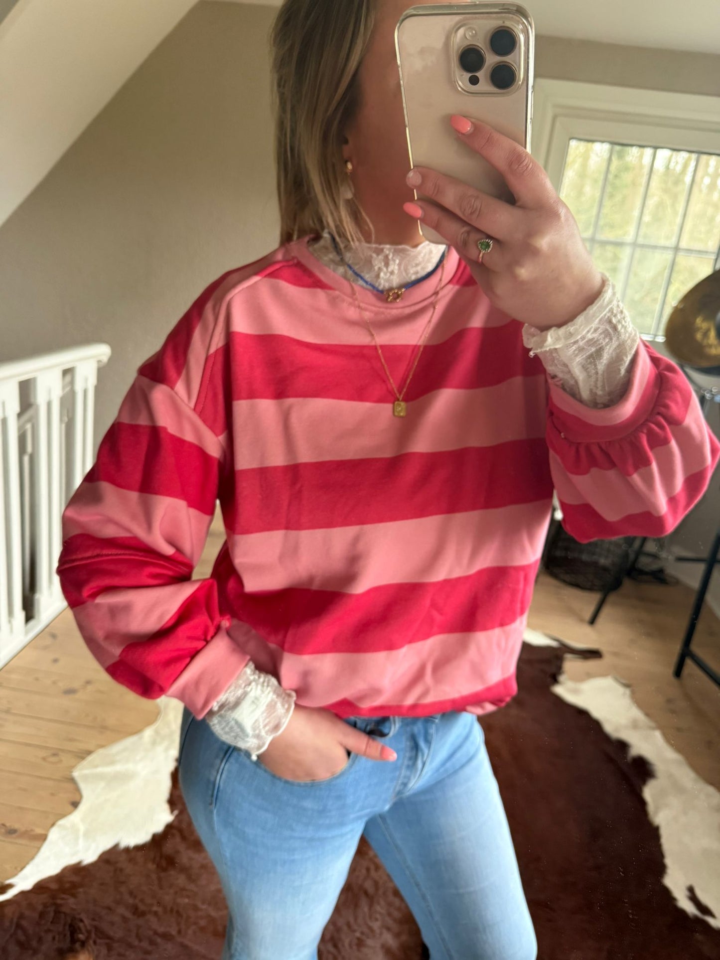 Trui rood/roze