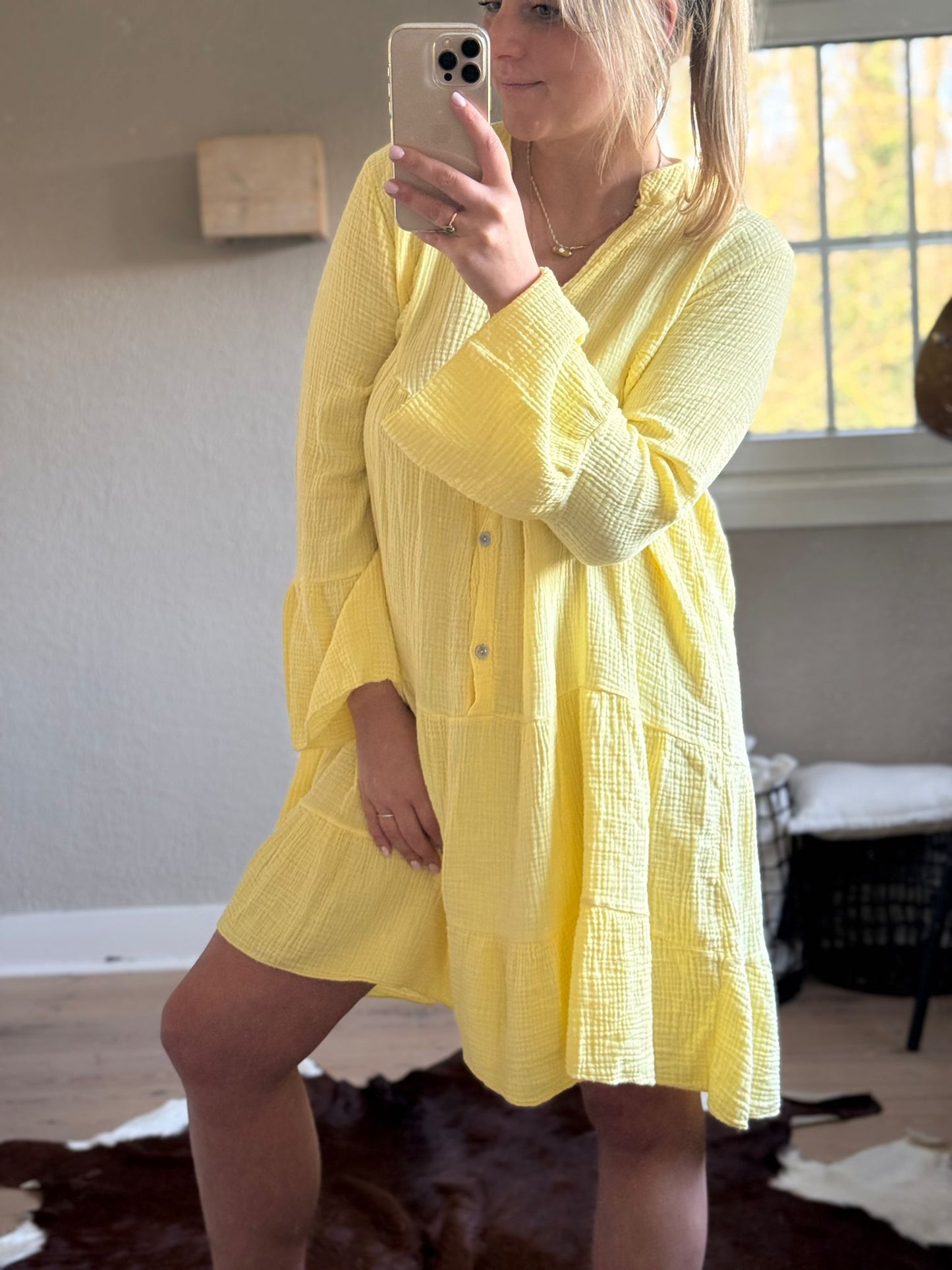 Ibiza Tetra Dress geel – Oversized