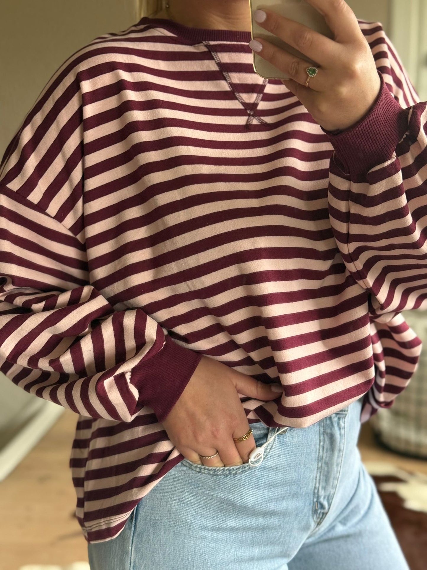Trui burgundy/rose
