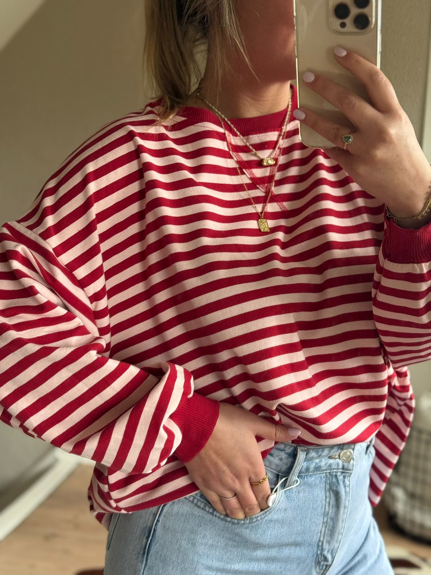 Trui rood/roze