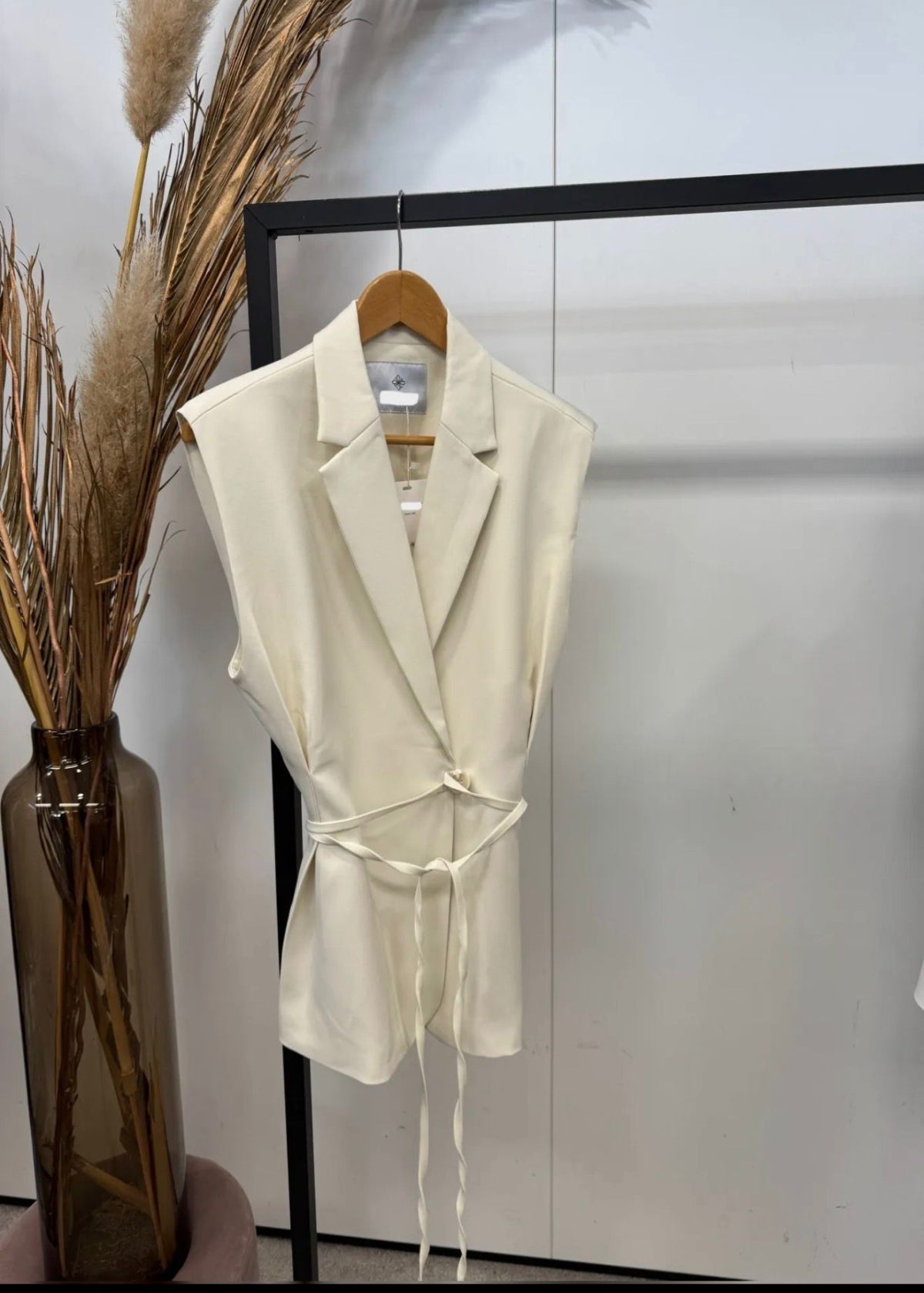 Gilet zonder mouwen cream