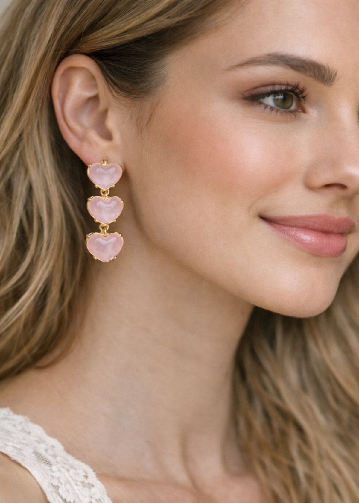 Oorbellen hartjes roze