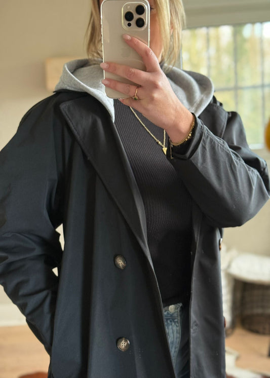 Trenchcoat hoodie black TU