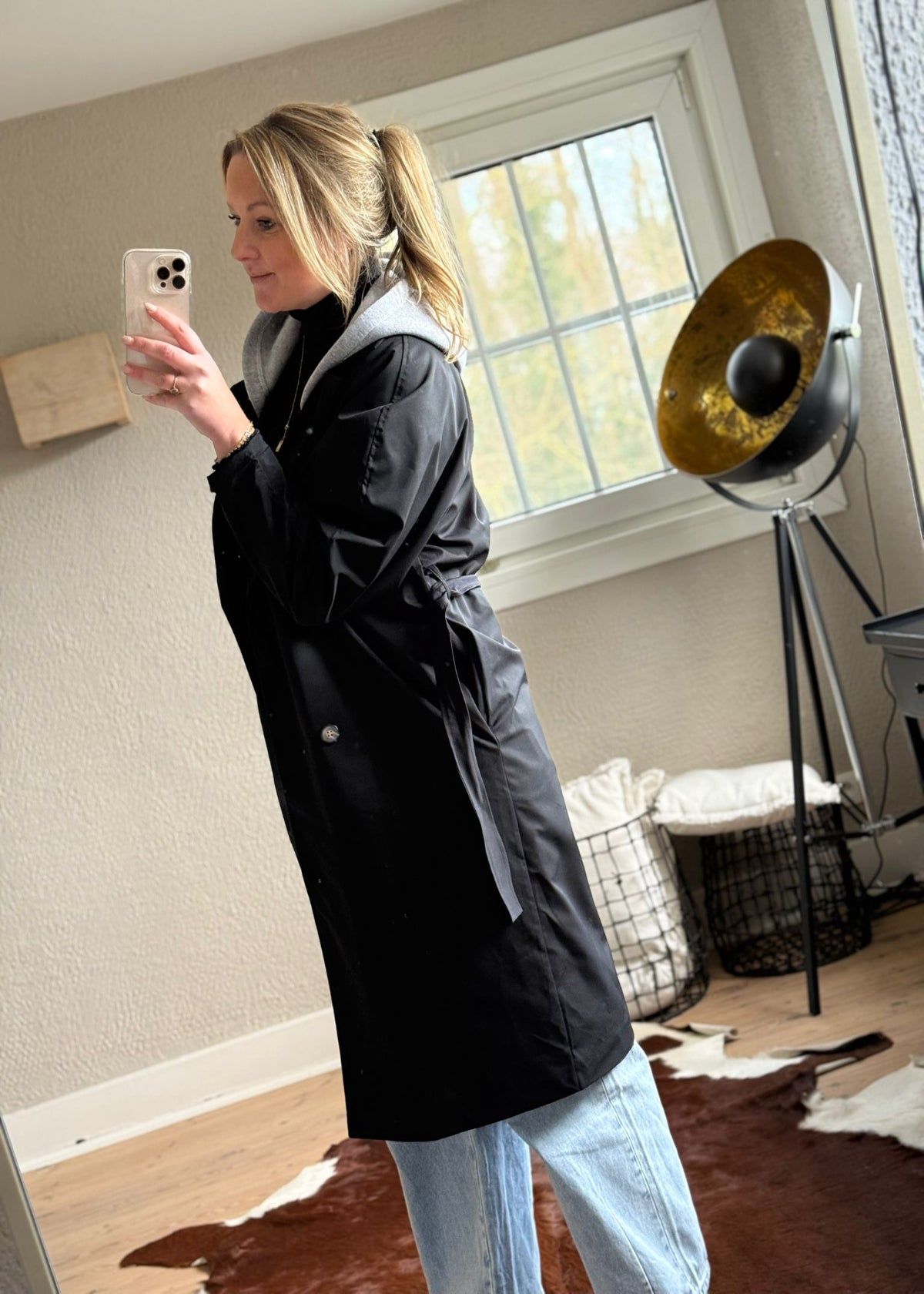 Trenchcoat hoodie black TU