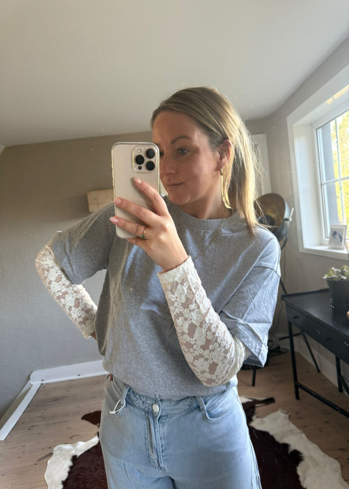 T-shirt met kant wit