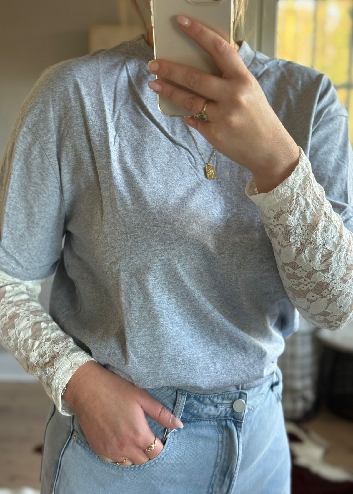 T-shirt met kant wit